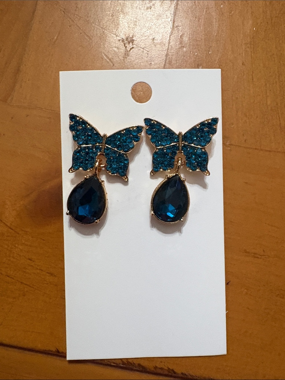 Blue Butterfly Teardrop Earrings - Women Jewelry